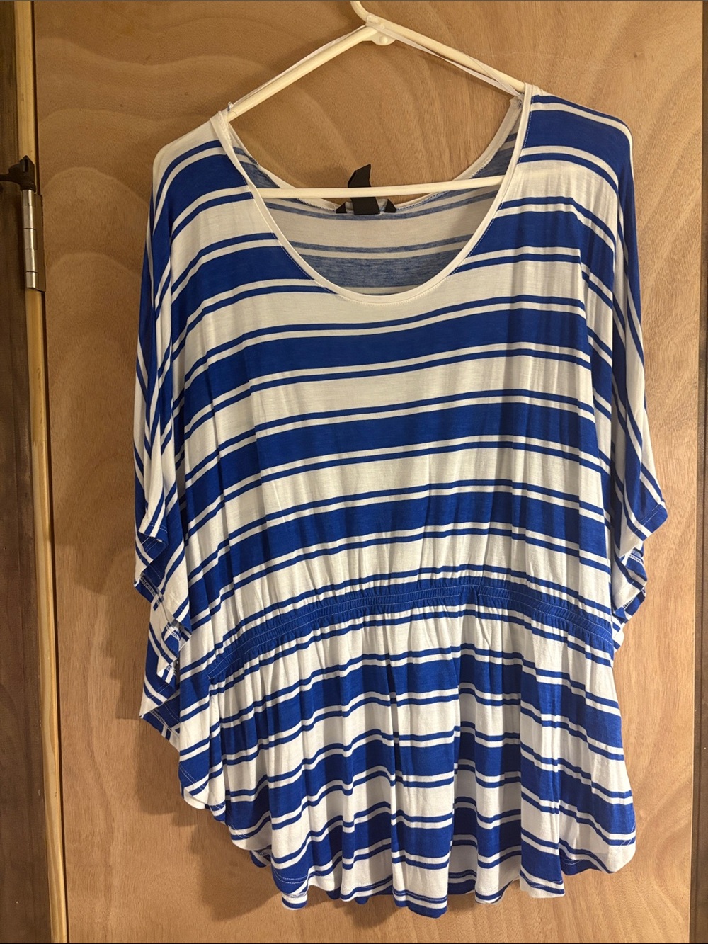 H&M Blue and White Striped Scoop-Neck Tunic